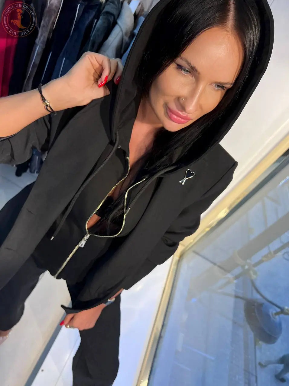 Zanardi Fashion Women's 2-Piece Suit with Hooded Blazer Zanardi Fashion