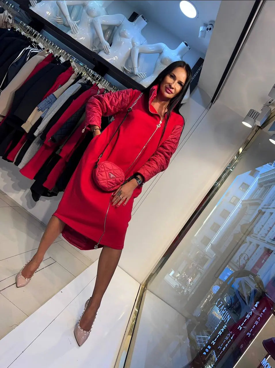 Zanardi Fashion Zipped Up Dress-Coat SM-7023 Zanardi Fashion