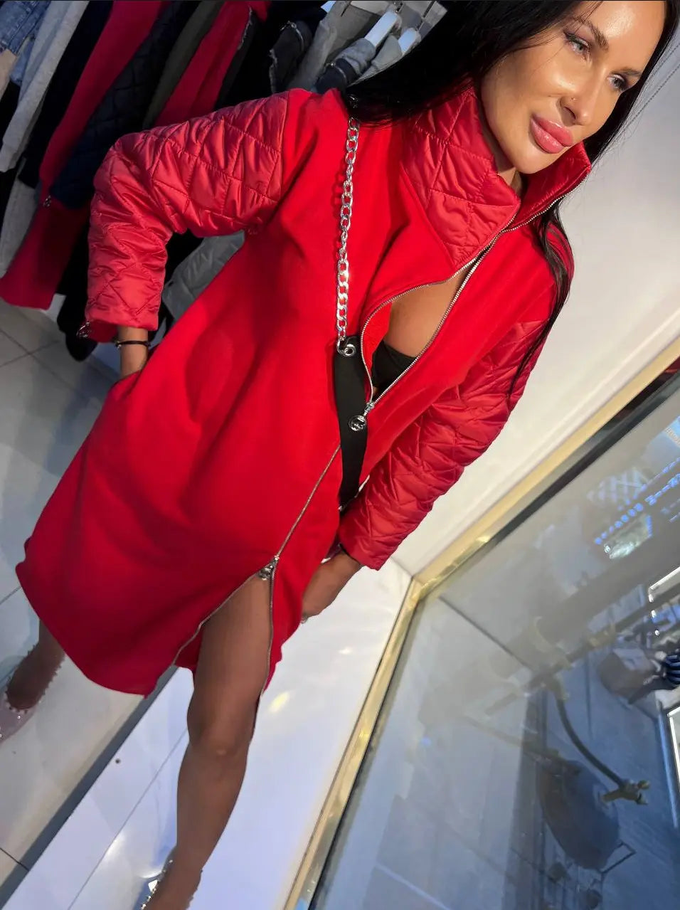 Zanardi Fashion Zipped Up Dress-Coat SM-7023 Zanardi Fashion