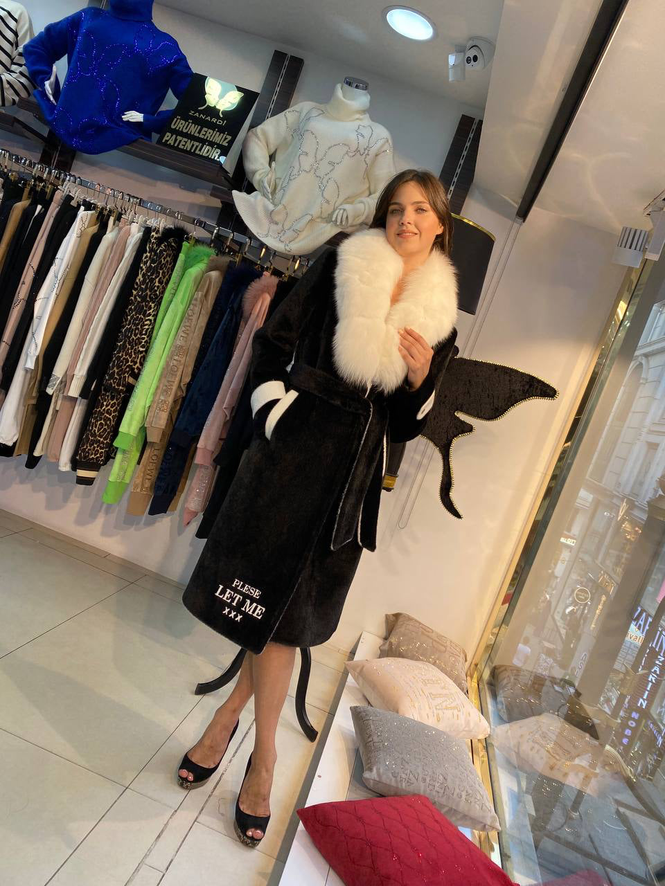 Zanardi Long Black Winter Coat 1441 Zanardi Fashion