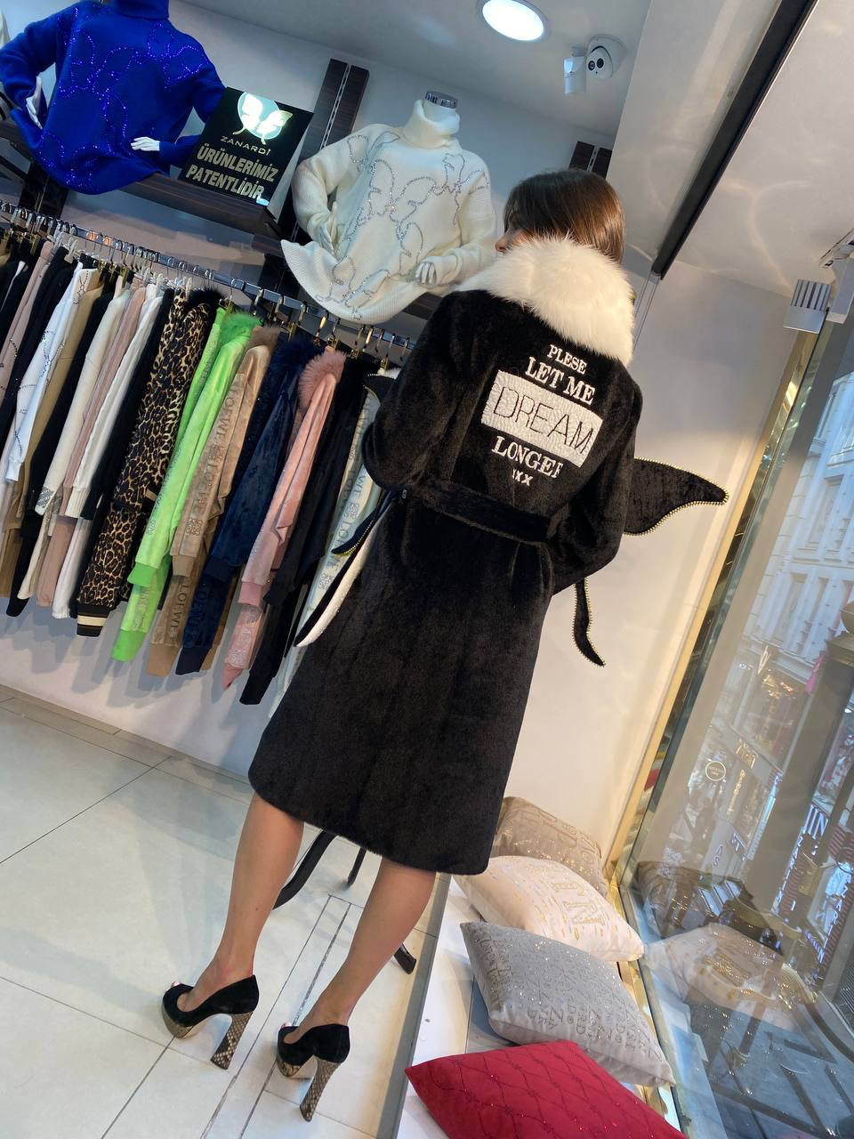 Zanardi Long Black Winter Coat 1441 Zanardi Fashion