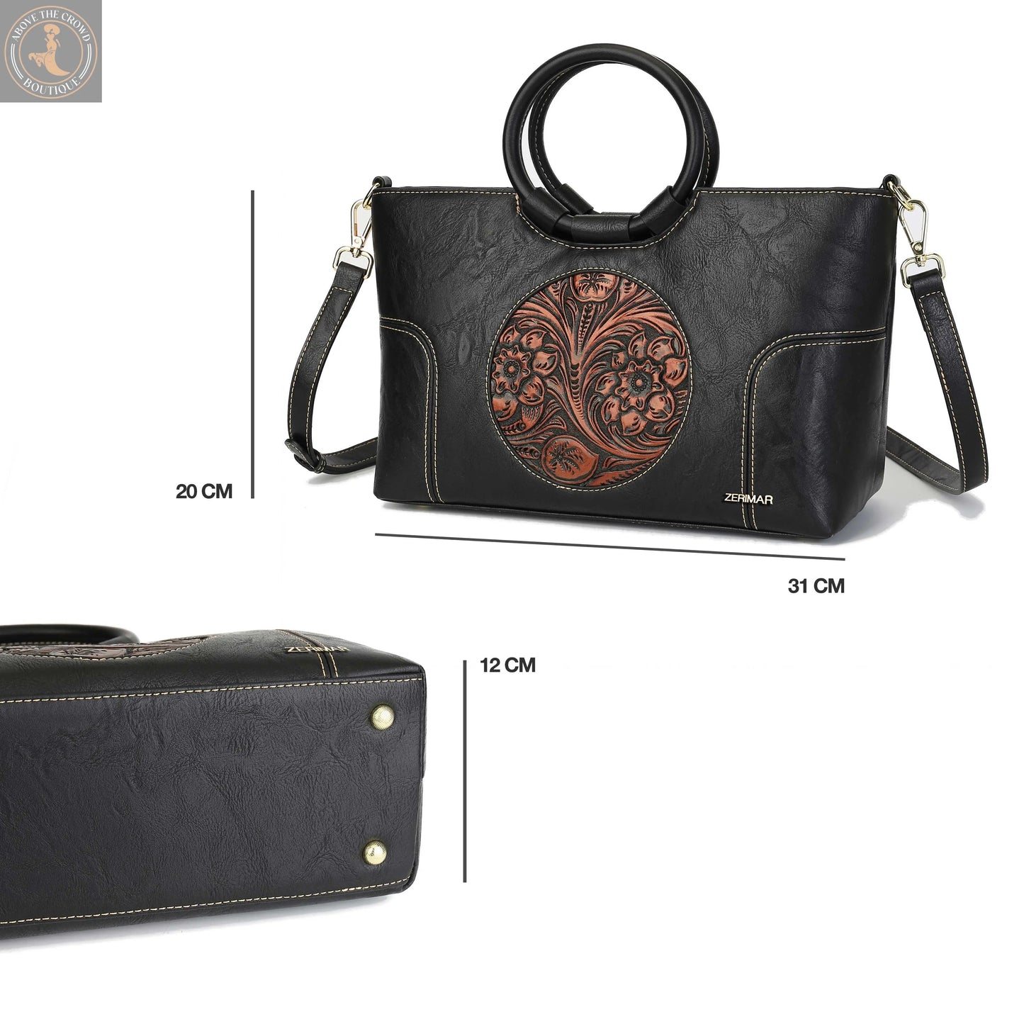 Zerimar Women's Leather Bag - Engraved Design Zerimar 1942