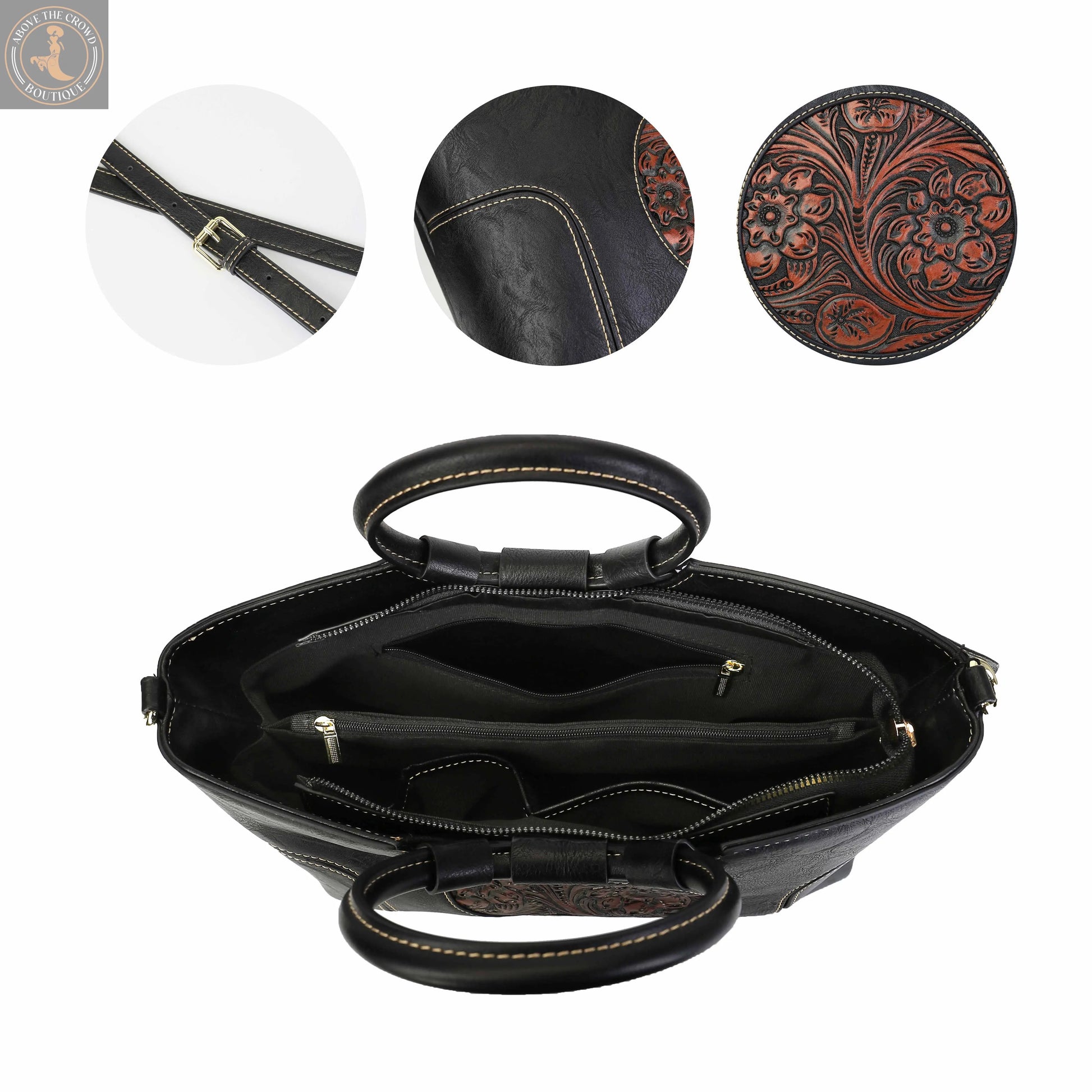 Zerimar Women's Leather Bag - Engraved Design Zerimar 1942