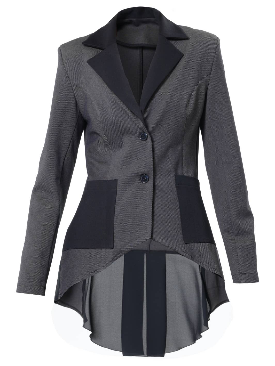 Metamorphosa Asymmetric Blazer With Chiffon At The Back