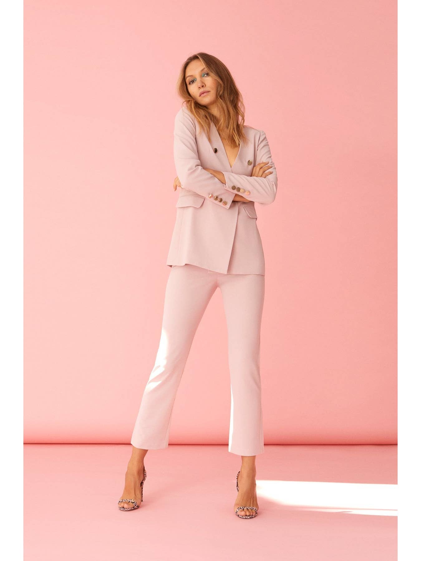 Bruna Cornelia Jacket & Alexandra Women Pants Suit Pink - Above The Crowd Boutique