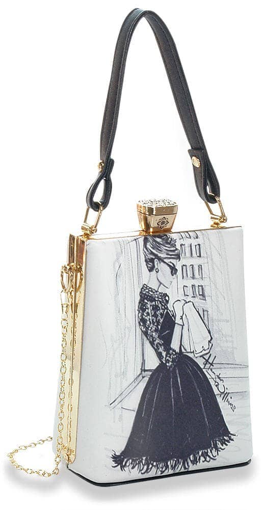 Retro Design Print Petite Hand Tote 0022