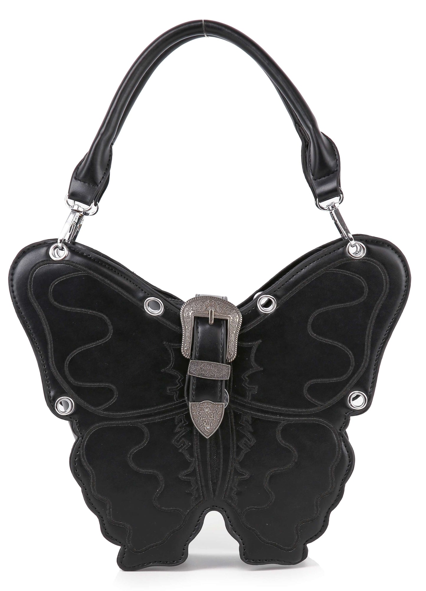 Buckle Accented Butterfly Tote 1575