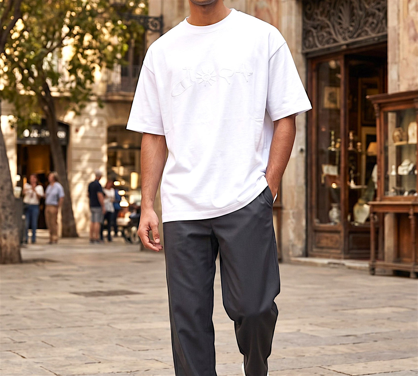 Men’s Embossed Graphic Cotton T-Shirt