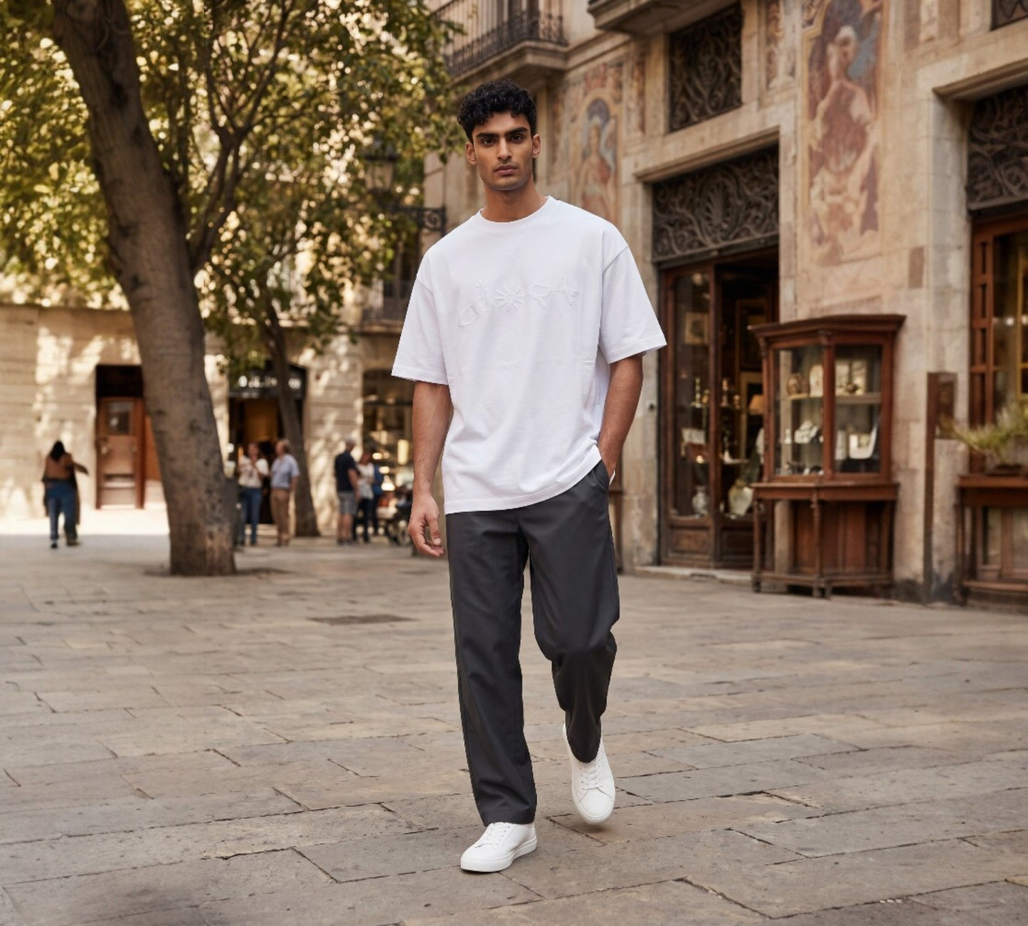 Men’s Embossed Graphic Cotton T-Shirt