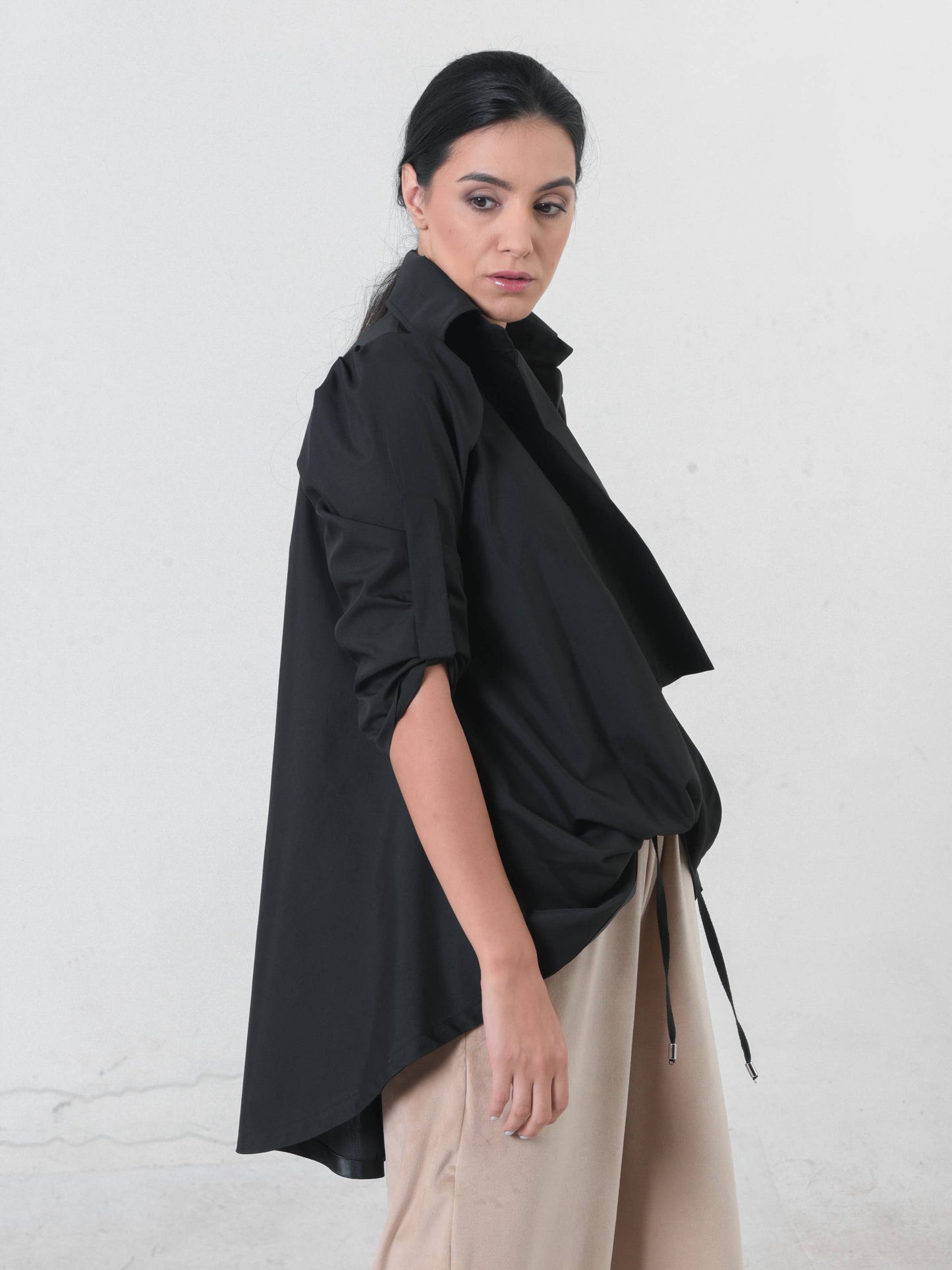 Oversize Shirt with Belt - Above The Crowd Boutique