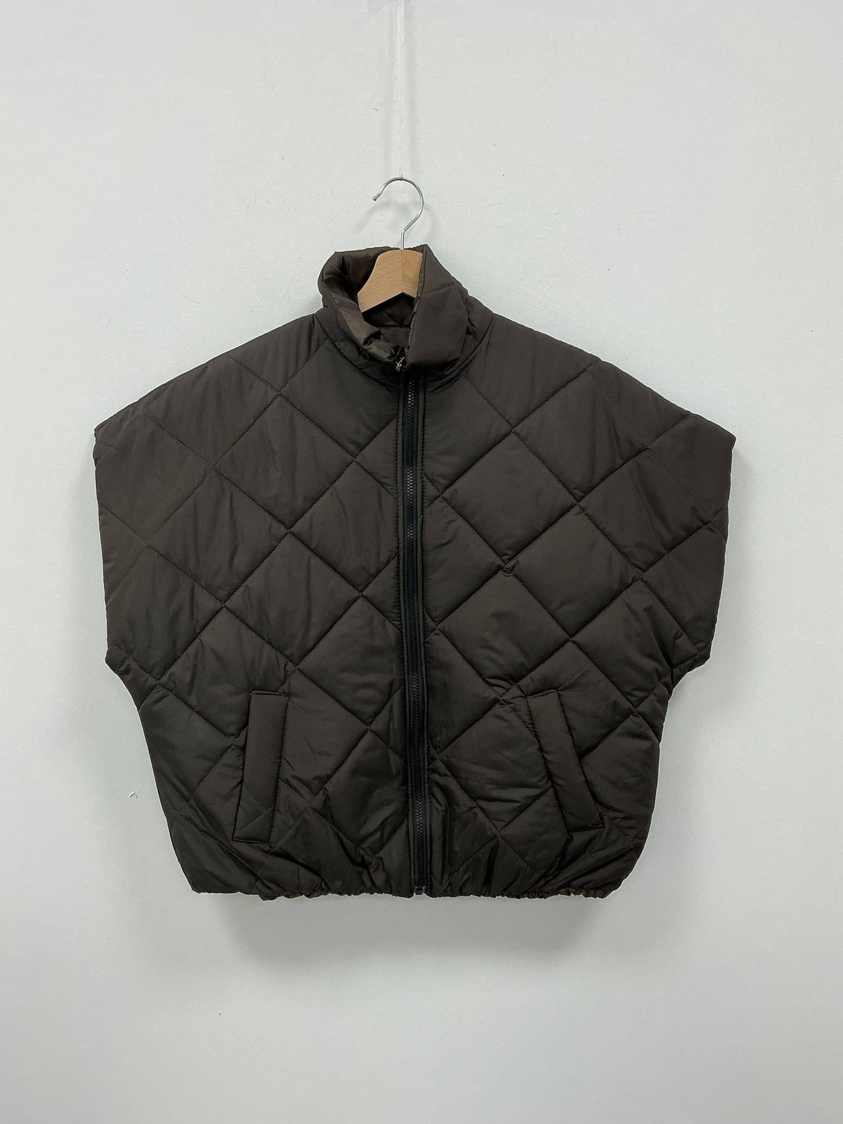 Short-Sleeve Down Puffer Jacket with High Collar - Above the Crowd Boutique