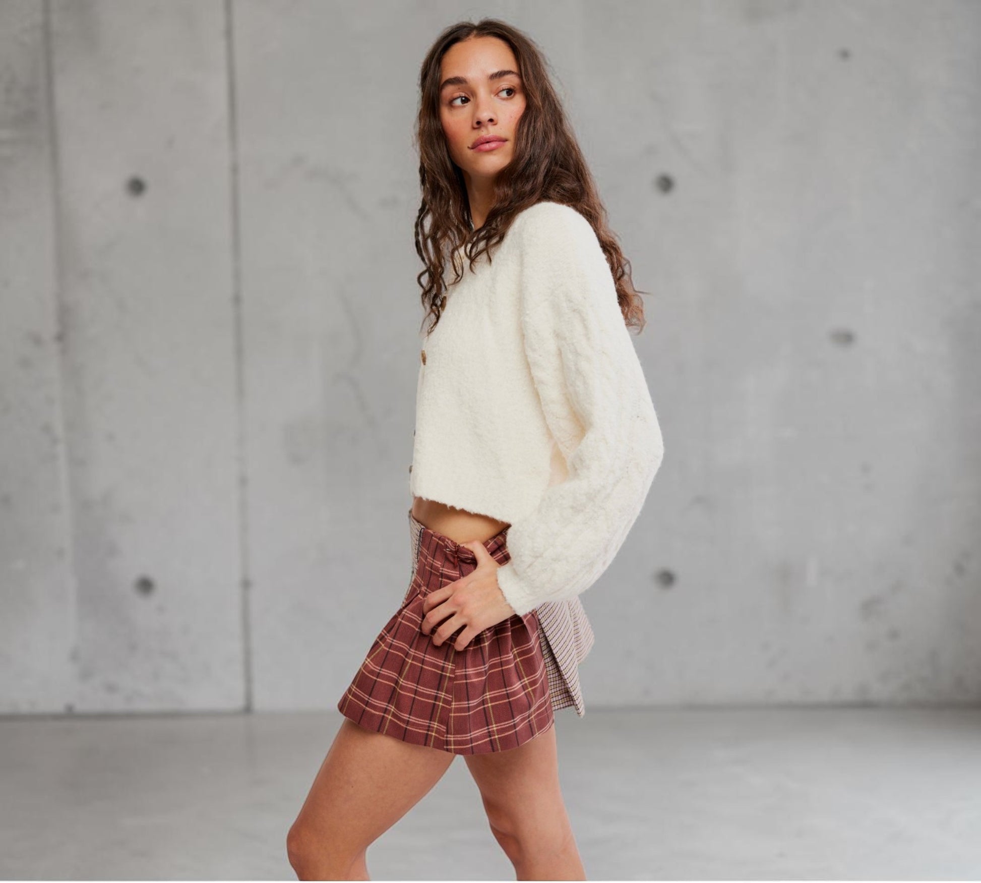 Mixed Plaid Pleated Mini Skirt - Above the Crowd Boutique