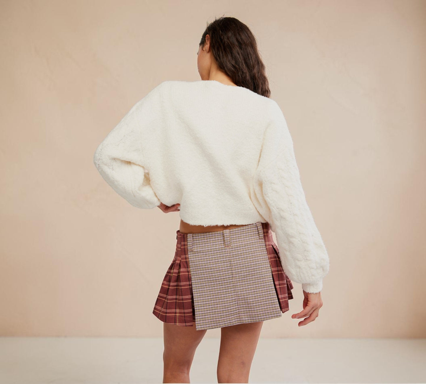 Mixed Plaid Pleated Mini Skirt - Above the Crowd Boutique