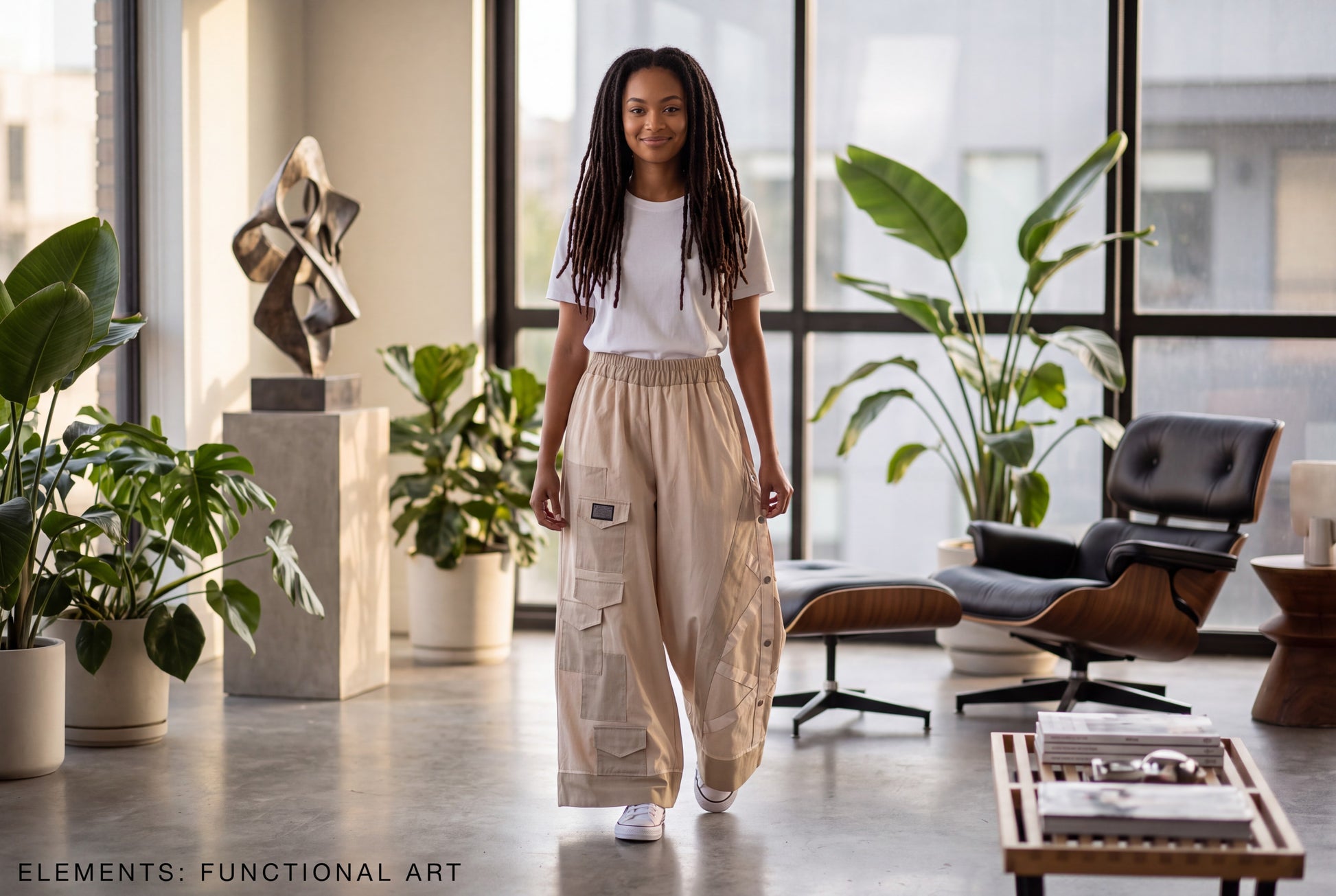 H-4 Avant-Garde Wide-Leg Cargo Pants - Above the Crowd Boutique