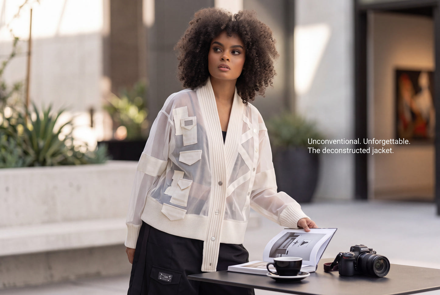Sheer Mesh Deconstructed Statement Jacket - Above the Crowd Boutique