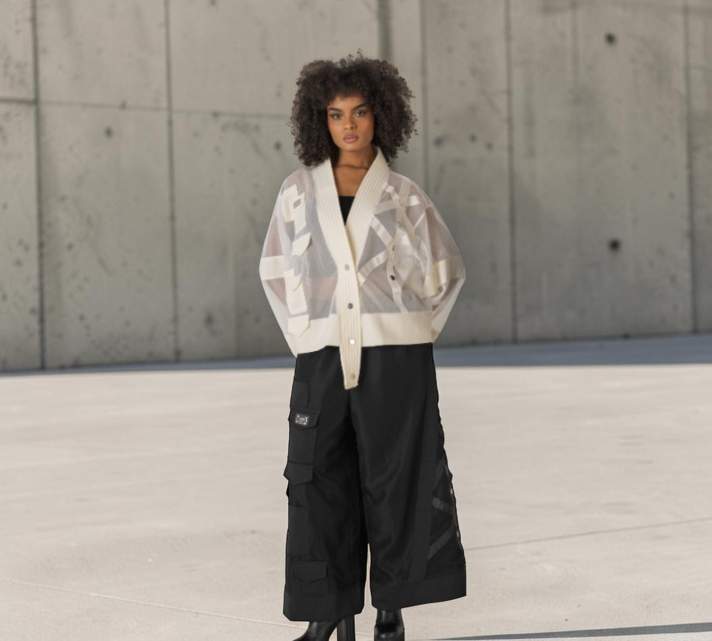 Sheer Mesh Deconstructed Statement Jacket - Above the Crowd Boutique