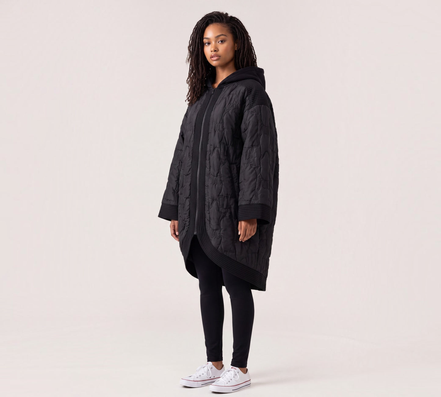 Plus Size Oversized Quilted Hooded Jacket - Above the Crowd Boutique