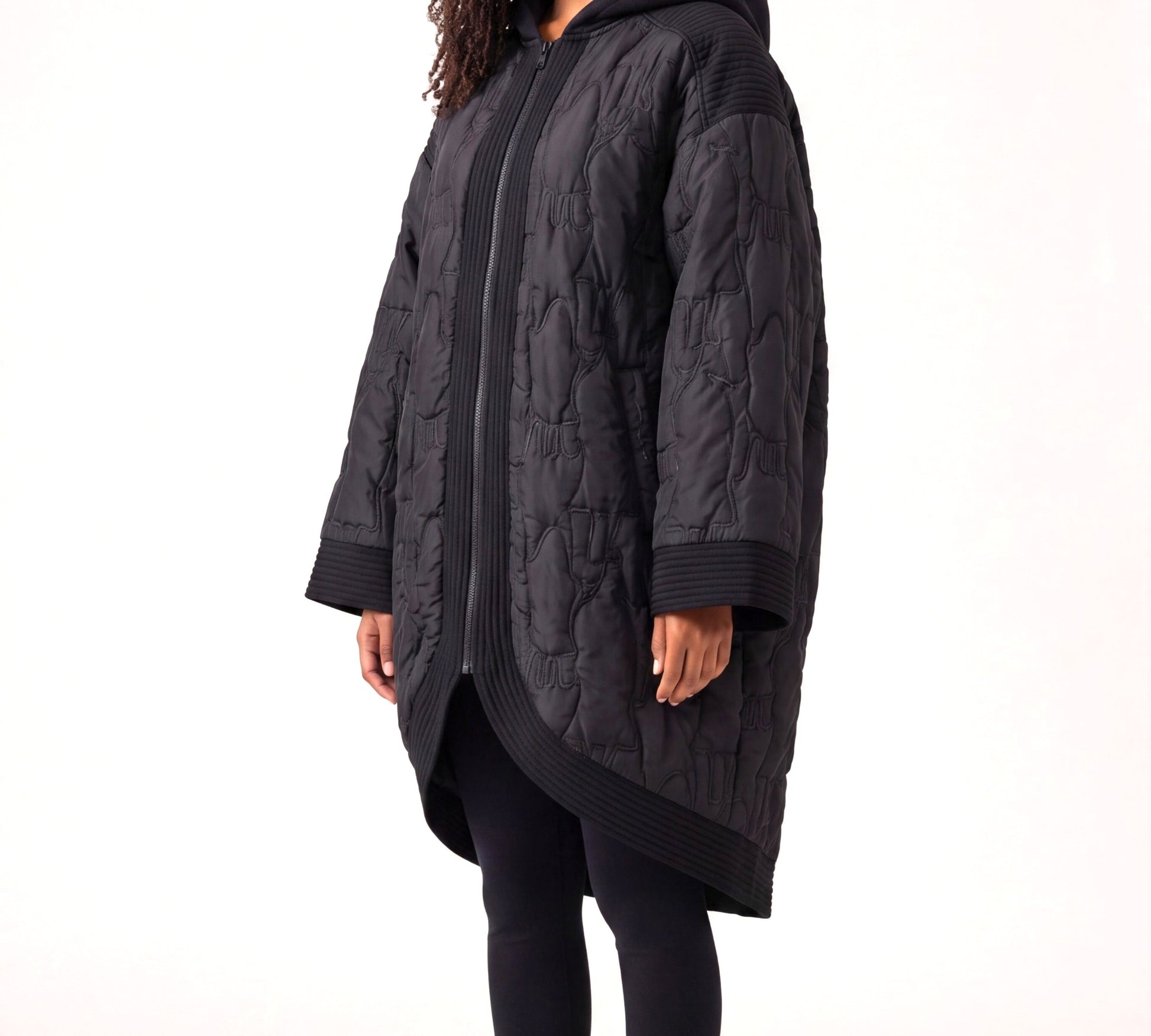 Plus Size Oversized Quilted Hooded Jacket - Above the Crowd Boutique