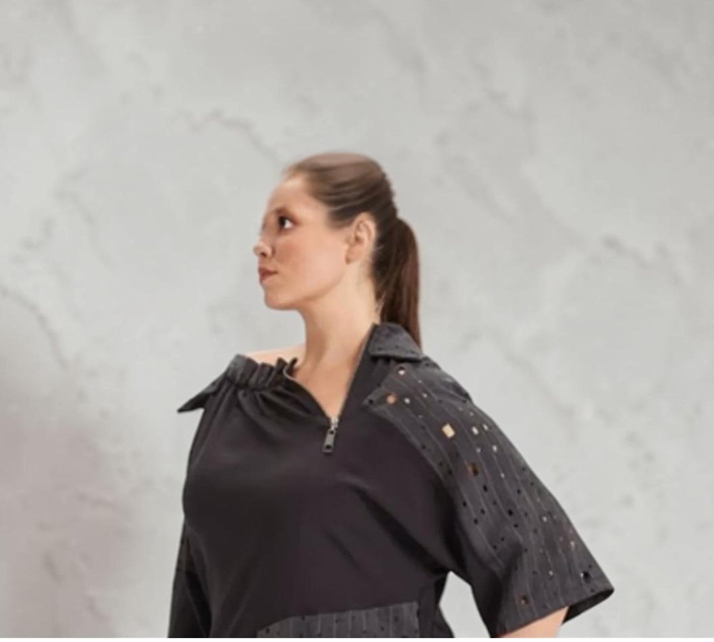 Black Asymmetrical Mixed-Media Midi Dress - Above the Crowd Boutique