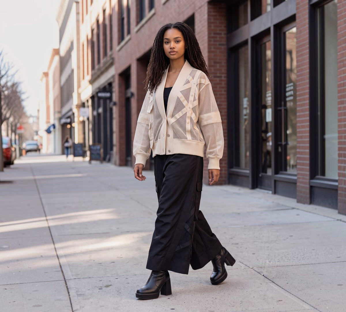 Sheer Mesh Deconstructed Statement Jacket