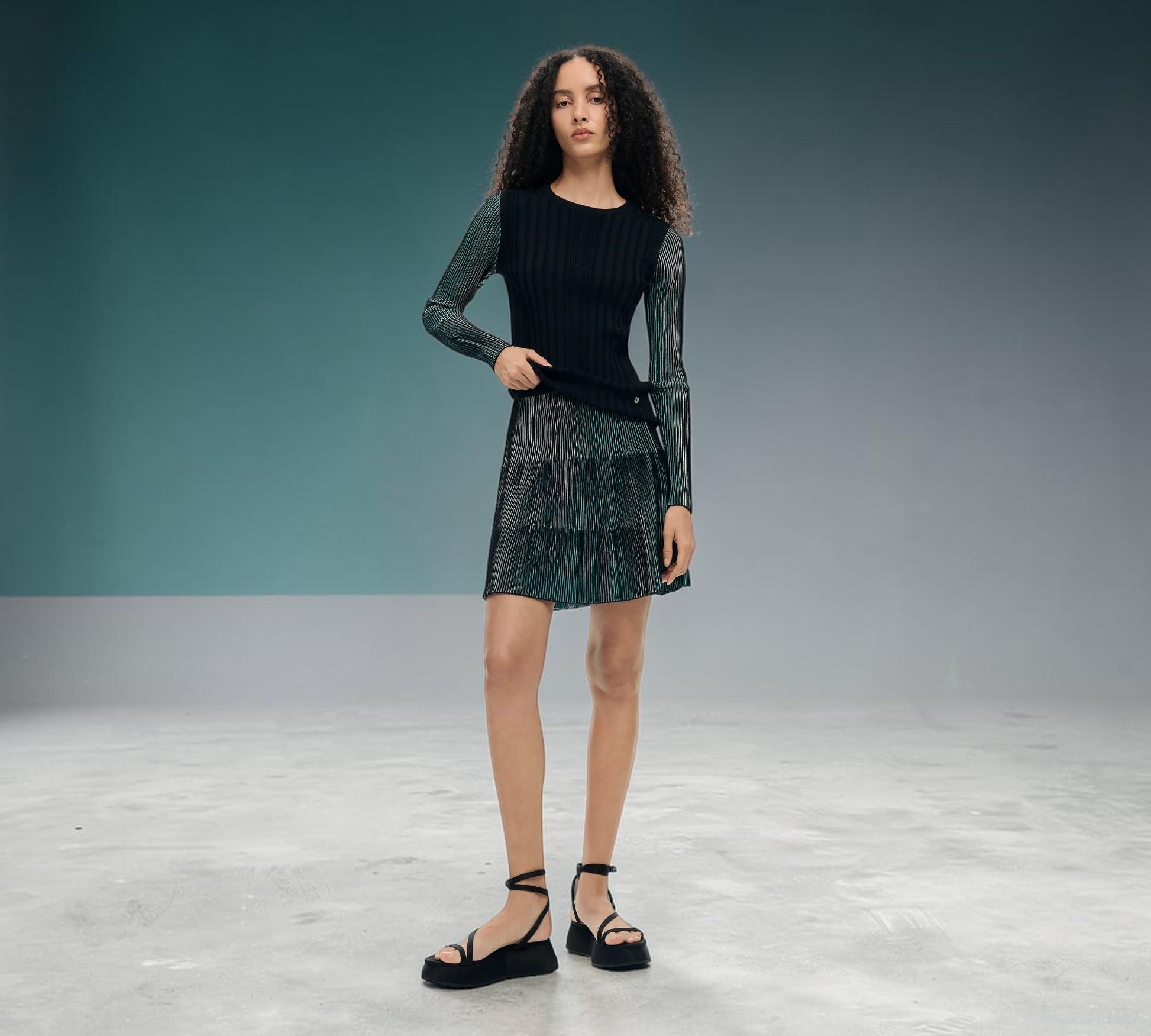 Metallic Pleated Tiered Mini Skirt - Above the Crowd Boutique