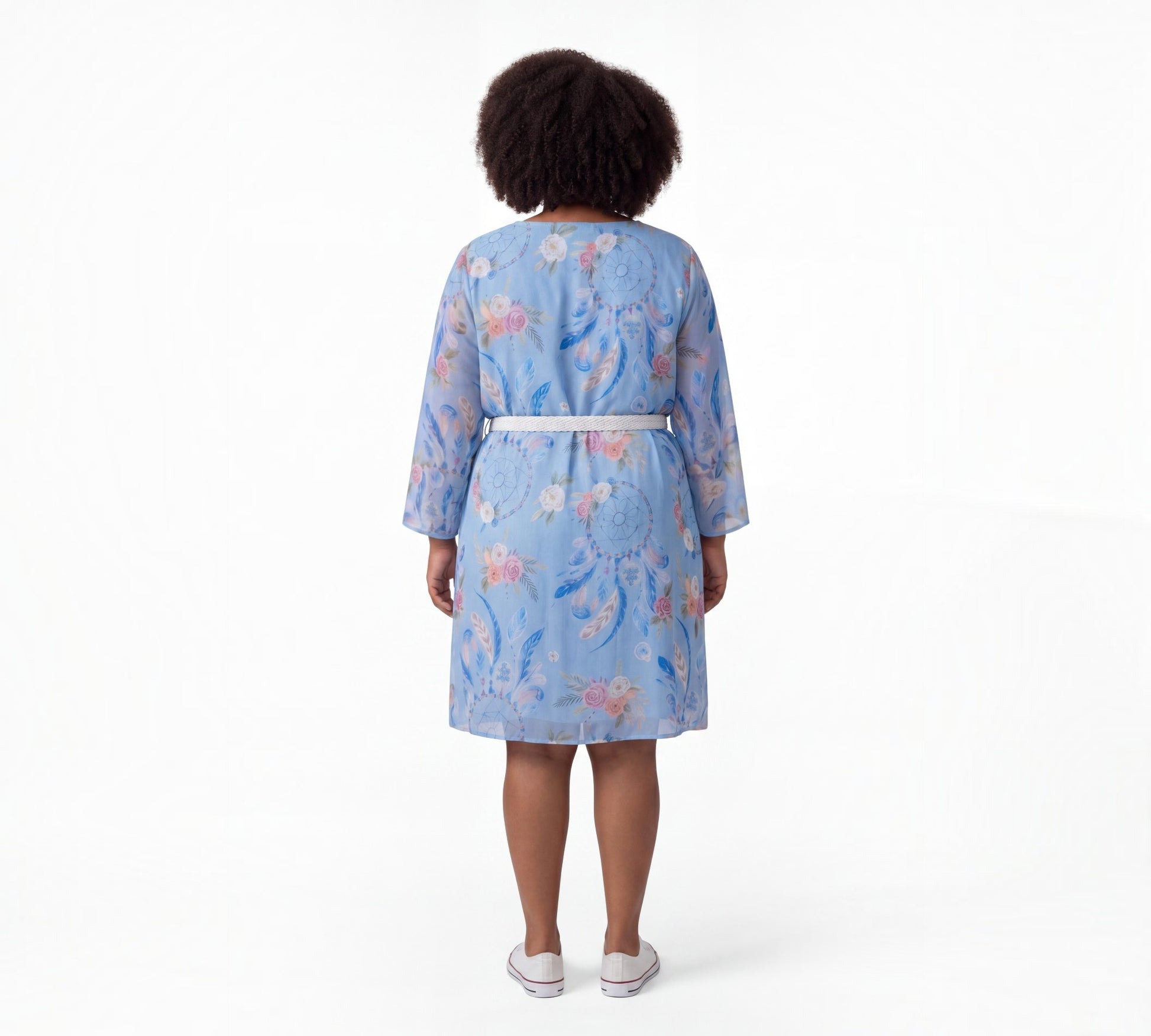 Silk Floral Kaftan Dress - European Style, Vibrant Print, Comfortable Fit Karma