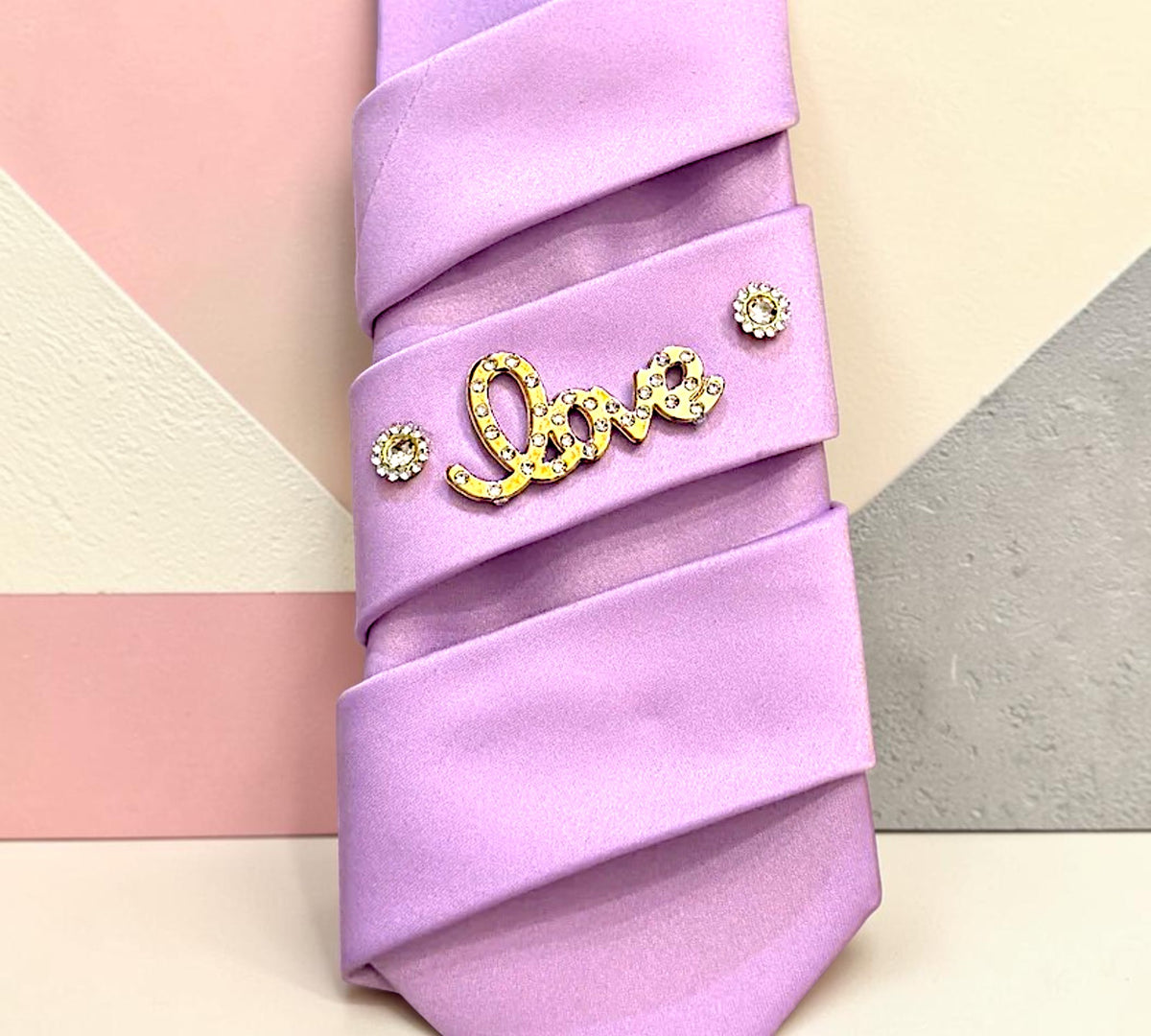Handmade Lilac Love Statement Necktie with Purple Velvet Choker - Above the Crowd Boutique