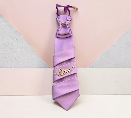 Handmade Lilac Love Statement Necktie with Purple Velvet Choker - Above the Crowd Boutique