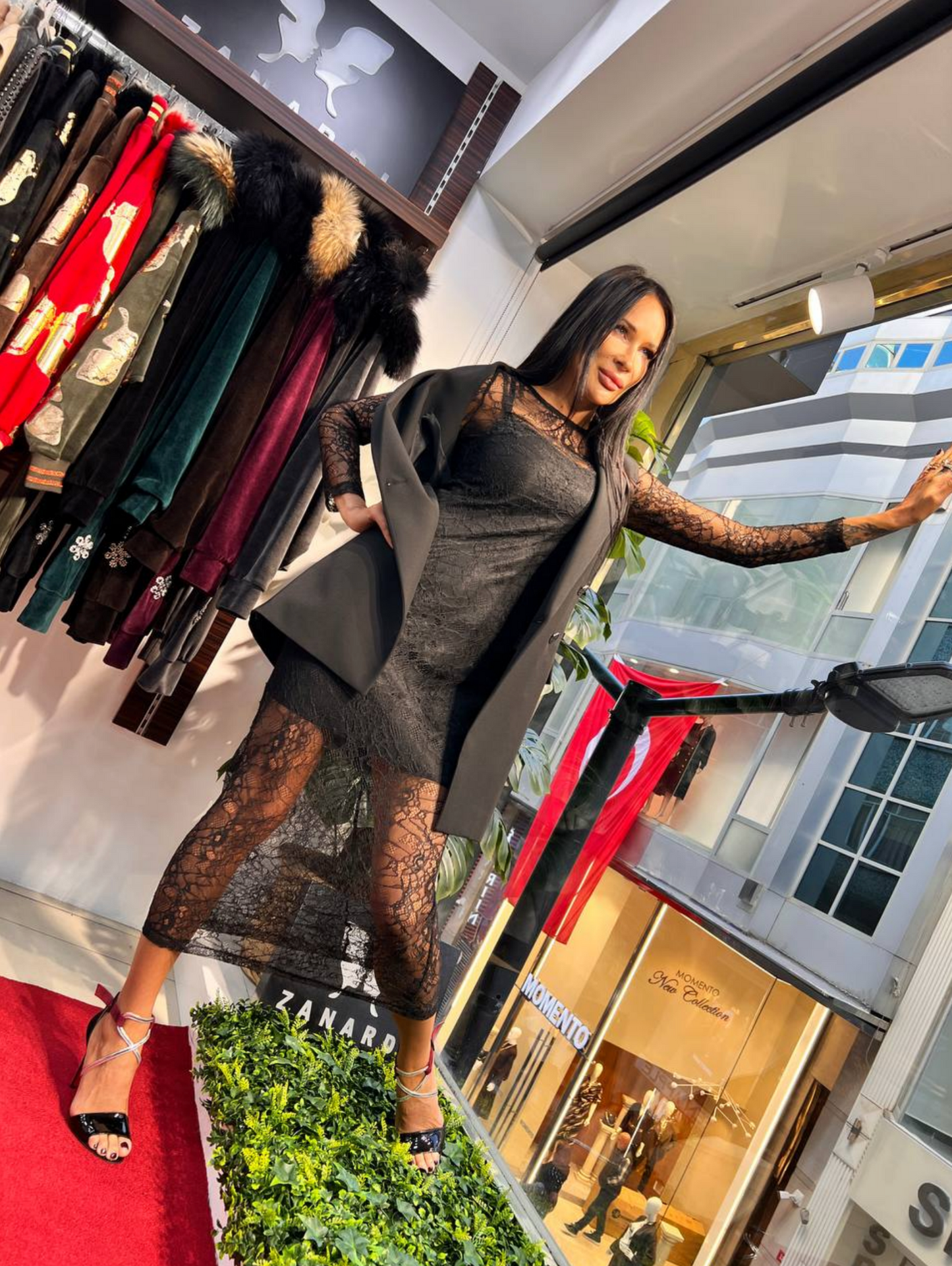 Zanardi Fashion Lace Midi Dress with Tailored Vest Set - Above the Crowd Boutique