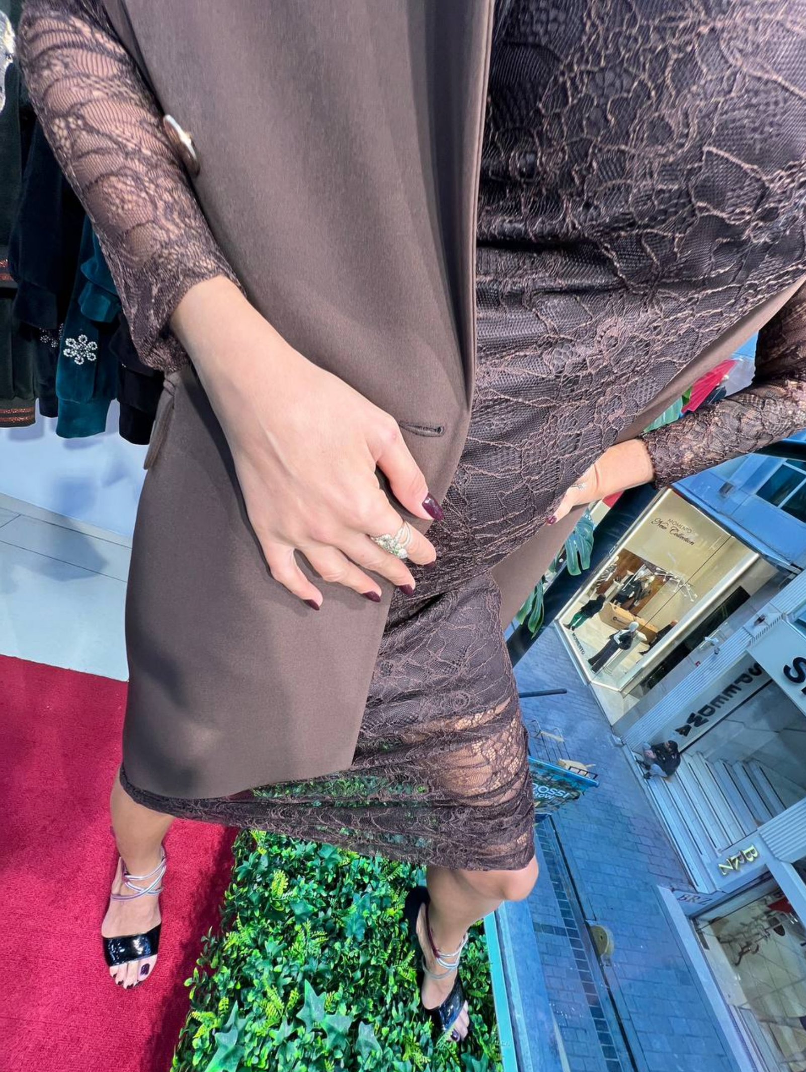 Zanardi Fashion Lace Midi Dress with Tailored Vest Set - Above the Crowd Boutique