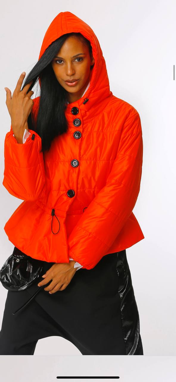 Bize Orange Short Jacket With Hood BZ1274