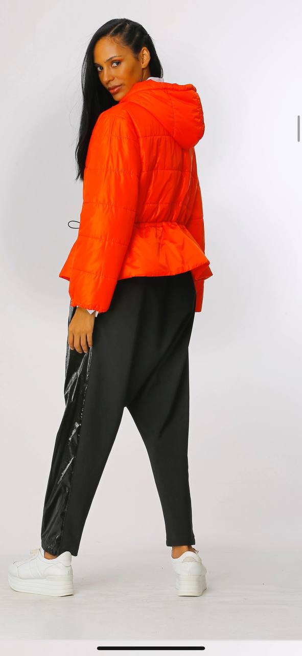 Bize Orange Short Jacket With Hood BZ1274