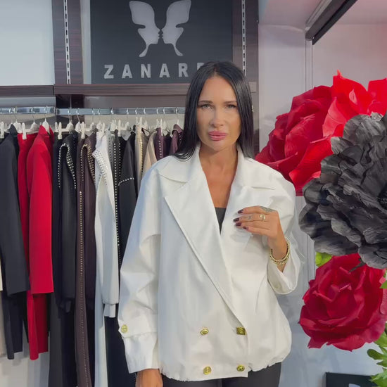 Double-Breasted Cropped Trench Bomber - Above the Crowd Boutique