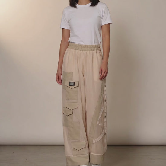 H-4 Avant-Garde Wide-Leg Cargo Pants - Above the Crowd Boutique