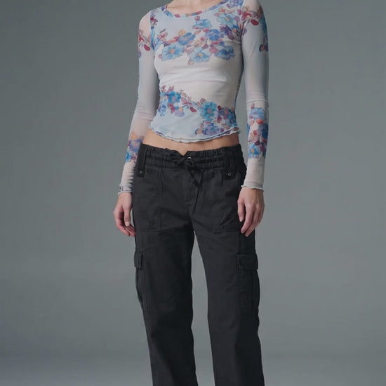 Floral Mesh Long Sleeve Top-Above the Crowd Boutique