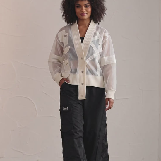Sheer Mesh Deconstructed Statement Jacket - Above the Crowd Boutique