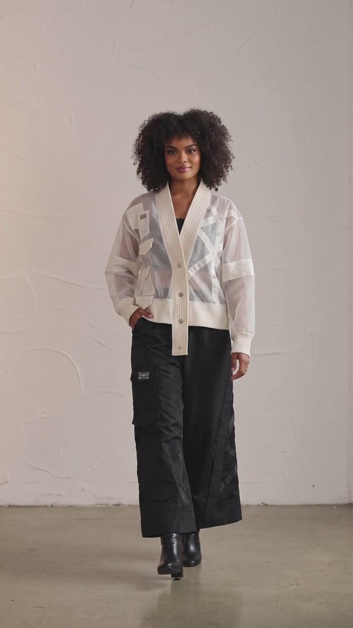 Sheer Mesh Deconstructed Statement Jacket - Above the Crowd Boutique