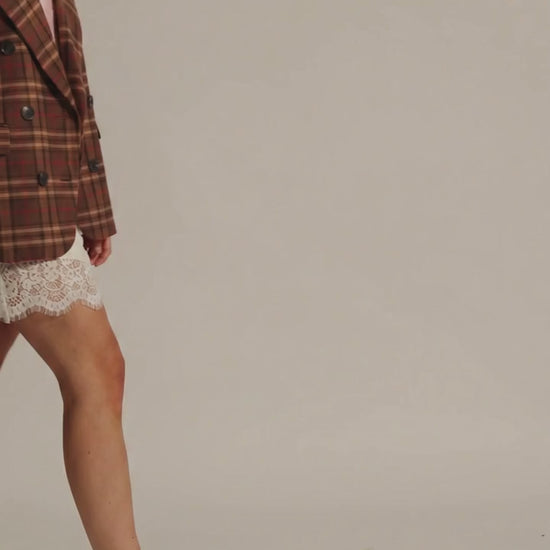 Heritage Plaid Double-Breasted Blazer - Above the Crowd Boutique