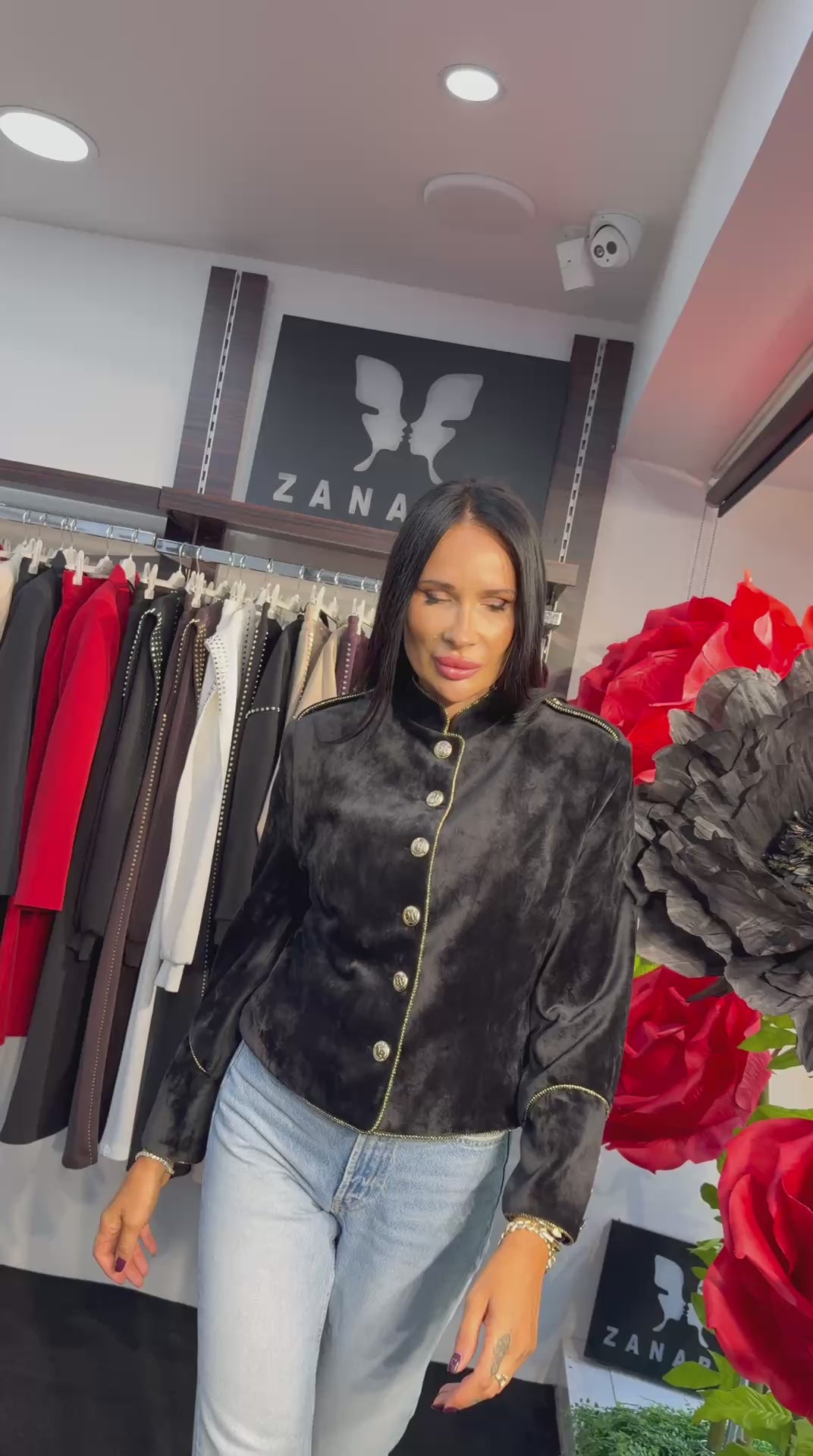 Velvet Military-Inspired Cropped Jacket - Above the Crowd Boutique