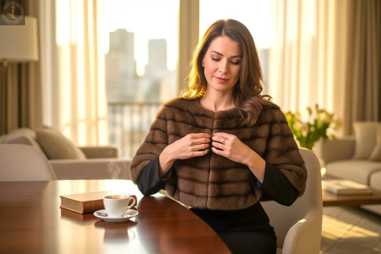  Elegant Brown Striped Shawl For Evening & Winter - Above the Crowd Boutique