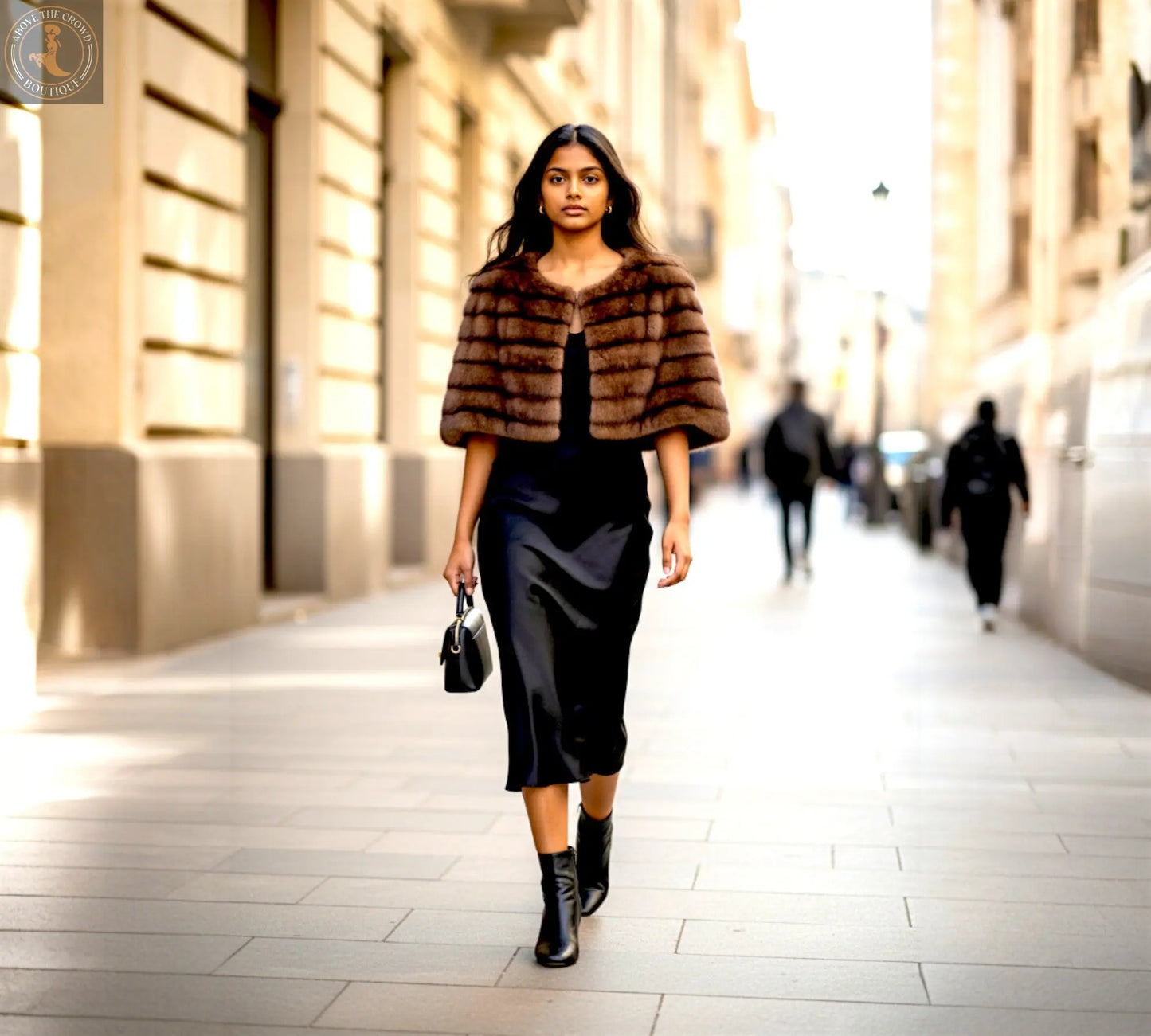  Elegant Brown Striped Shawl For Evening & Winter - Above the Crowd Boutique