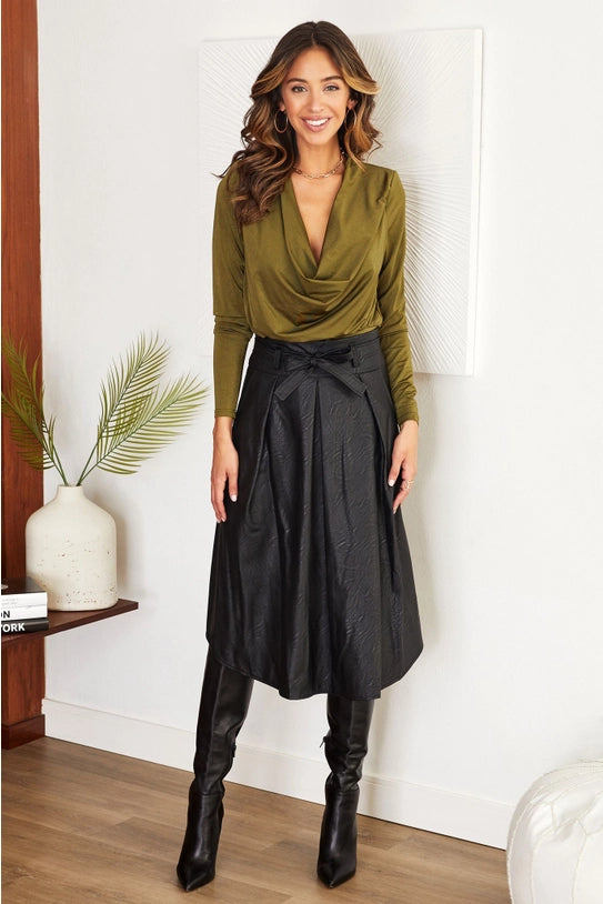 Venti6 Women Pu Skirt 6098 - Above The Crowd Boutique