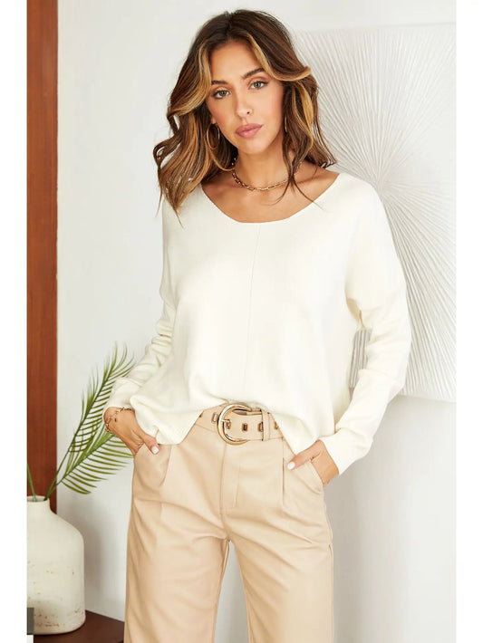 Venti6 Ivory  Women Sweater - Above The Crowd Boutique