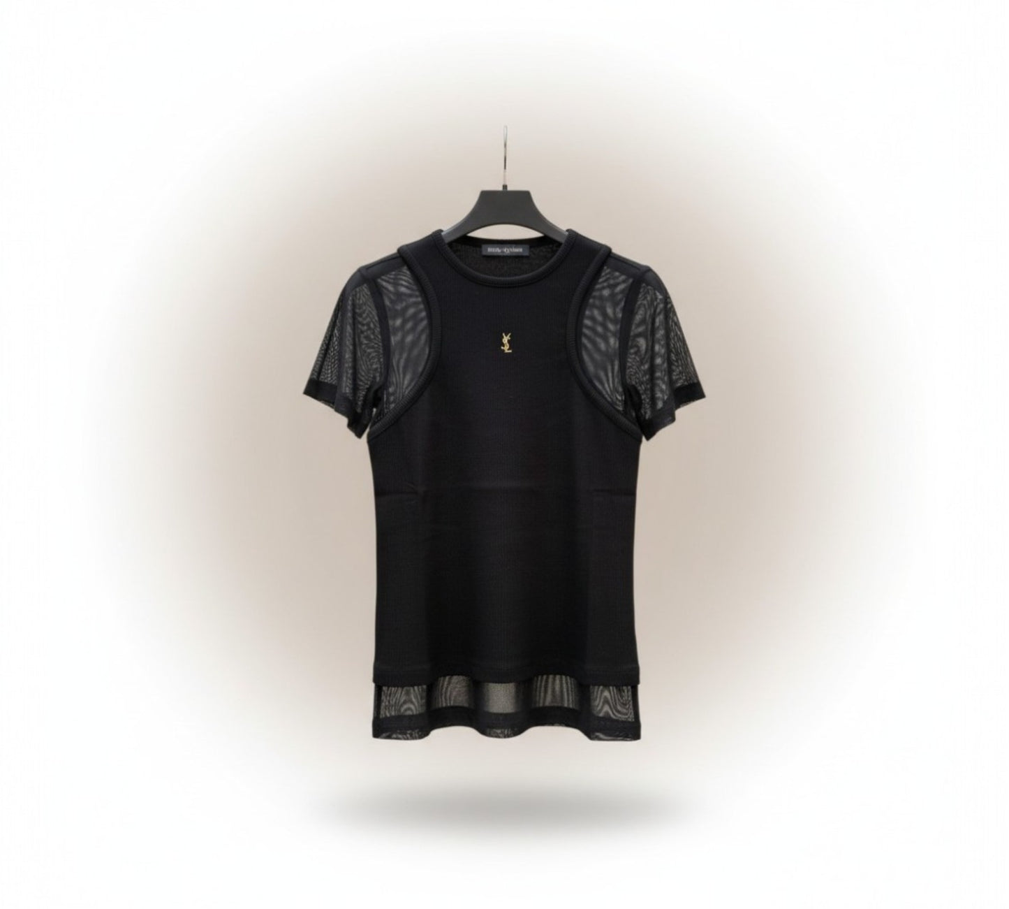 Nobello Sheer Sleeve Layered T-Shirt