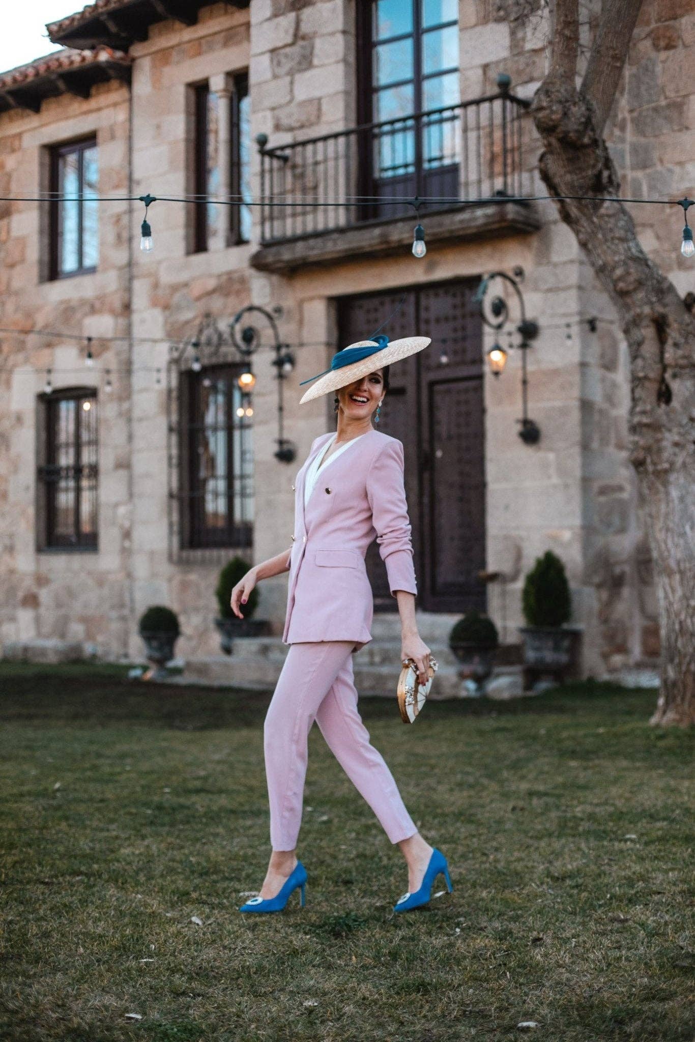 Bruna Cornelia Jacket & Alexandra Women Pants Suit Pink - Above The Crowd Boutique