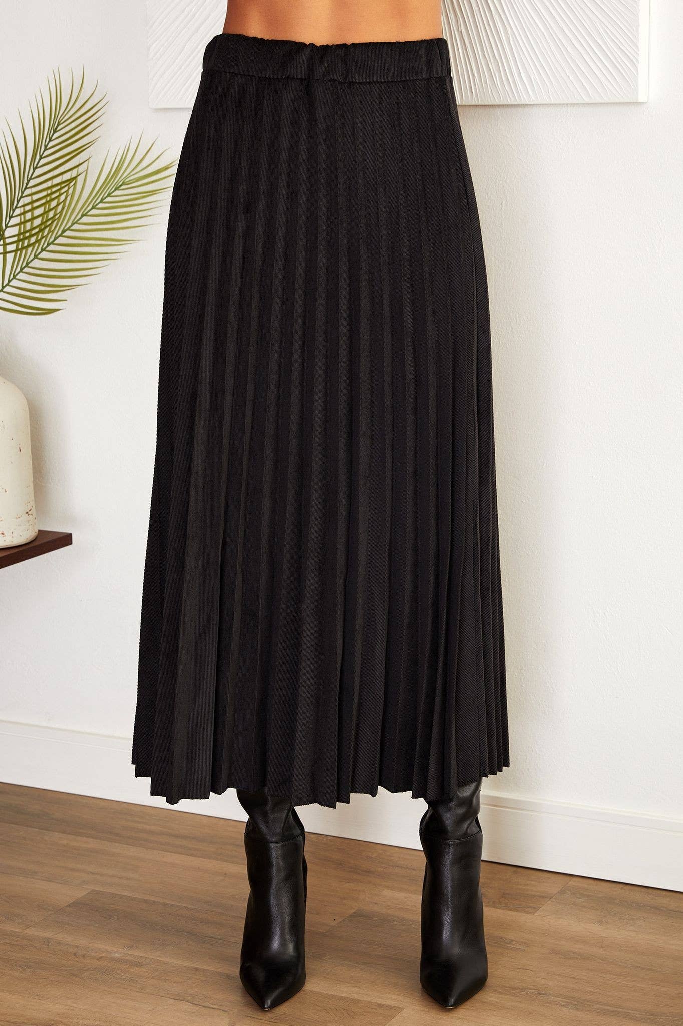 Venti6 Women Corduroy Black Skirt 10962 VENTI6