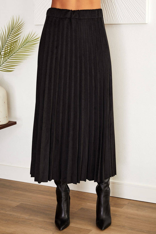 Venti6 Women Corduroy Black Skirt 10962 VENTI6
